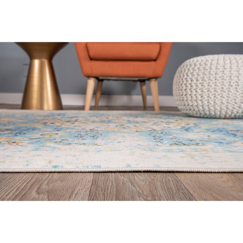 The Curated Nomad Sunset Bohemian Vintage Medallion Rug