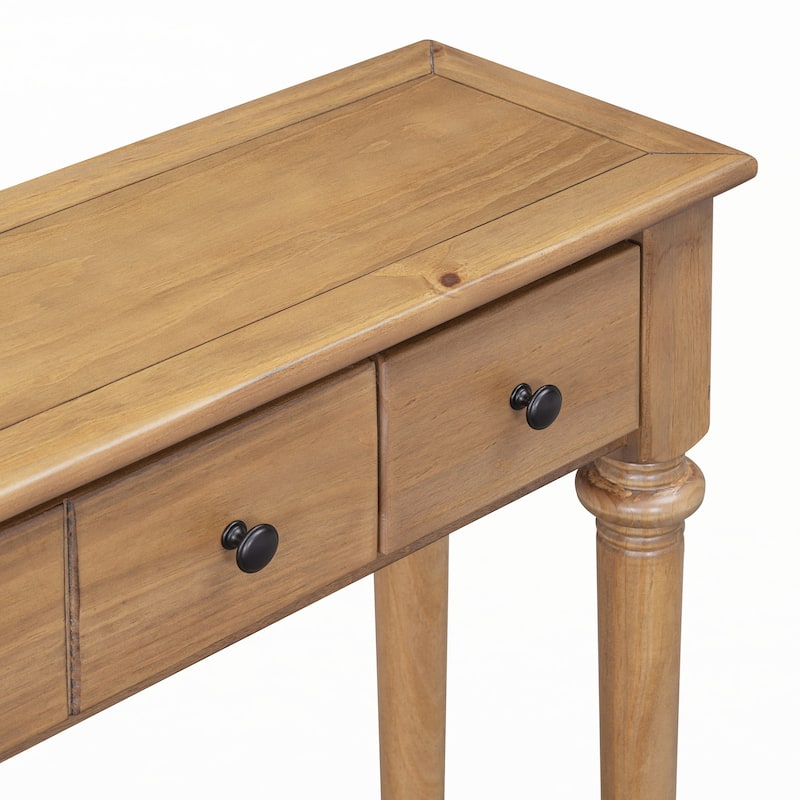Entryway Table with 4 Drawers(Old Pine)