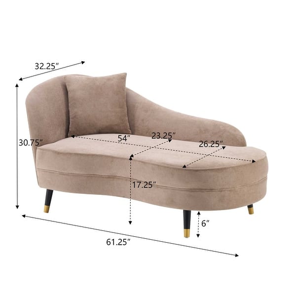 dimension image slide 0 of 2, Christopher Knight Home - Modern Upholstered Curved Chaise Lounge with Boucle Fabric & Lumbar Pillow - 61.25"W