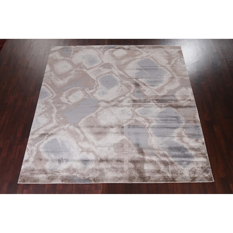 Turkish Abstract Brown Transitional Oriental Rug Contemporary Carpet