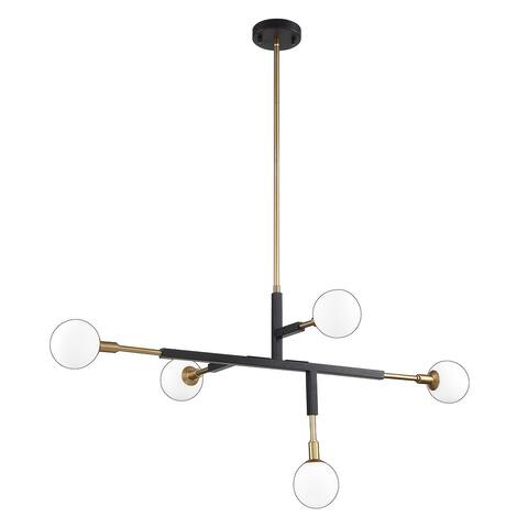 Ambience 5-Light Black and Brass Pendant