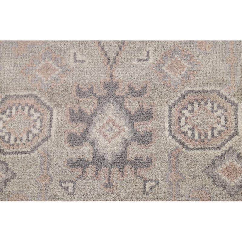 Beige / Ivory Oushak Area Rug Handmade Oriental Wool Carpet - 4'0"x 5'10"