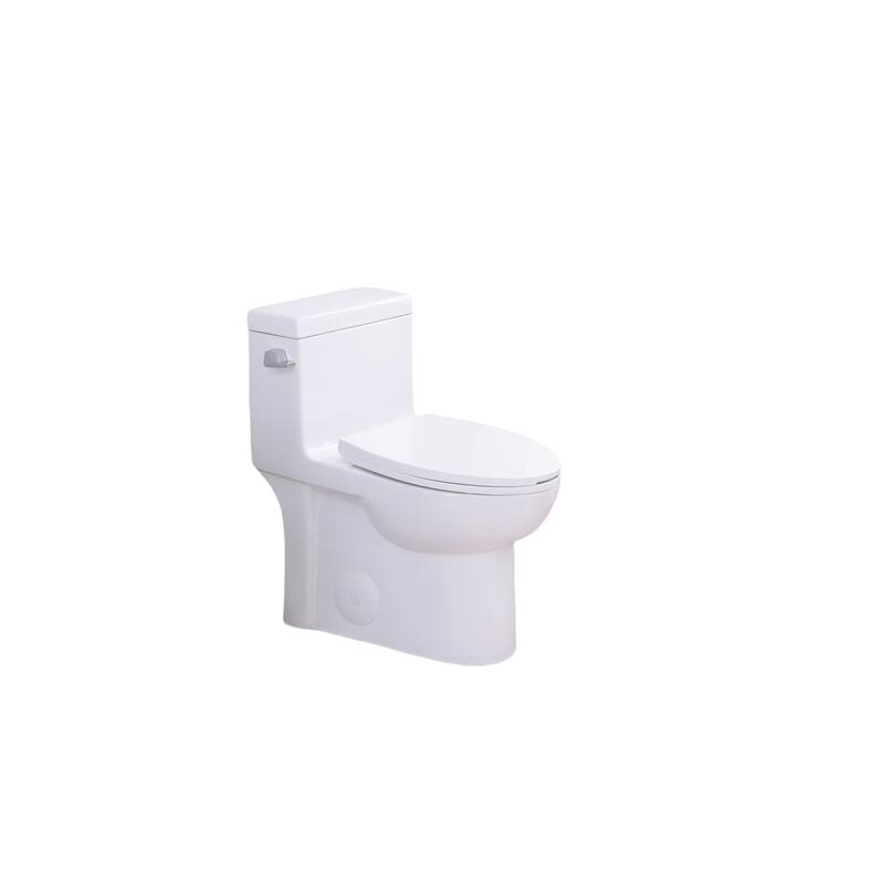 1.28Tornado Flush One-piece Toilet Elongated,Siphonic Side Press Single Flush,17" ADA Chair Height Seat
