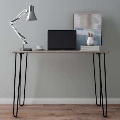 Lavish Home Modern Desk with Hairpin Legs