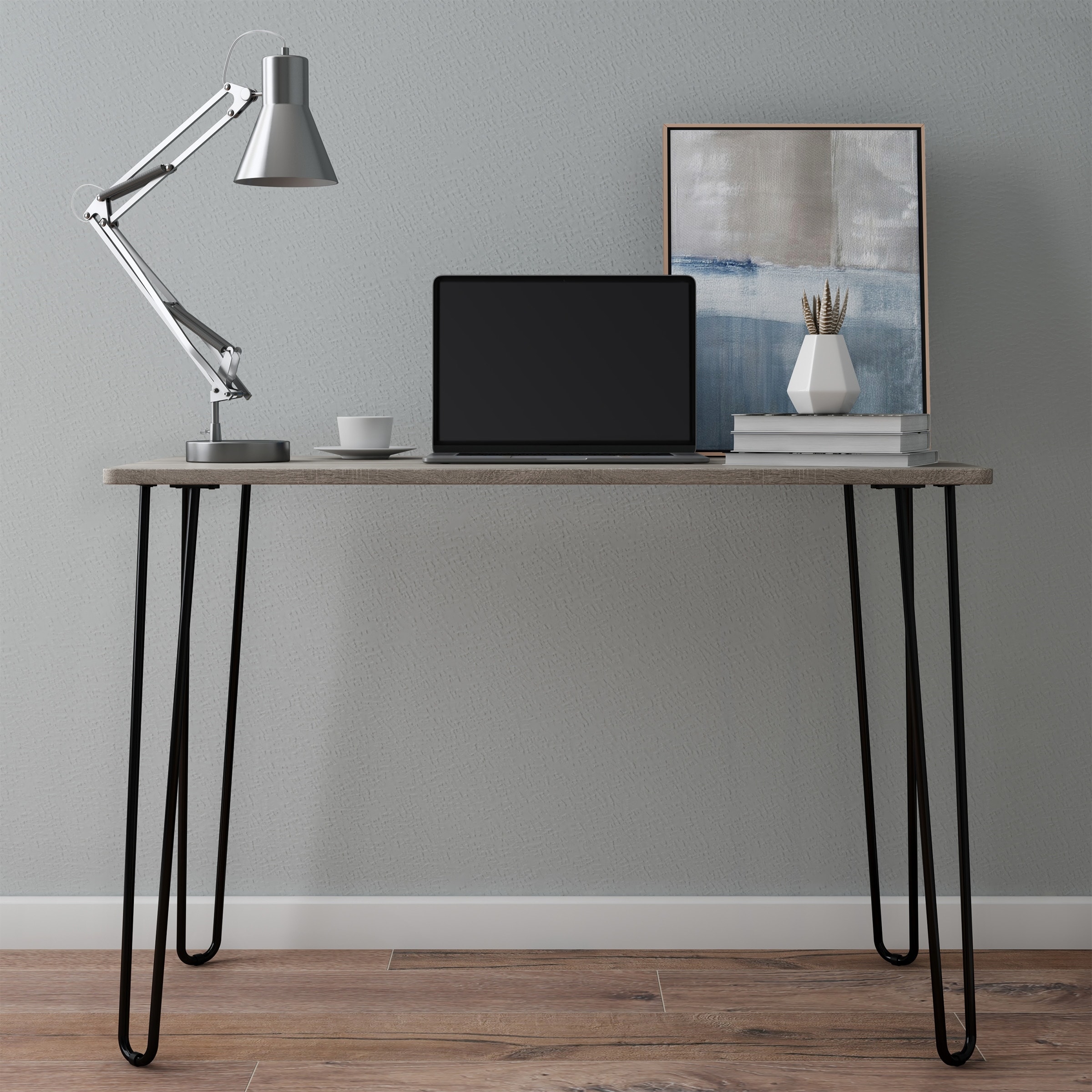 Lavish Home Modern Desk with Hairpin Legs