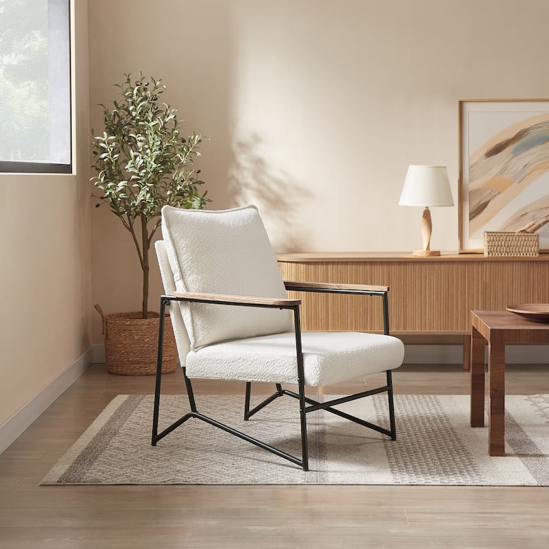 Art Leon Wooden Armrest Accent Chair