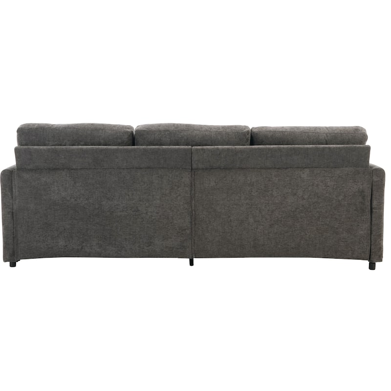 Roomfitters Upholstered 3-Seater Cloud Sofa with Double Cushions, Oversized Comfy Couch for Living Room, Grey