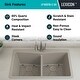 preview thumbnail 5 of 6, 33 Inch Lexicon Platinum Quartz Composite Drop-in Undermount Double Bowl Galaxy Concrete Kitchen Sink LP-800TM-C-SO