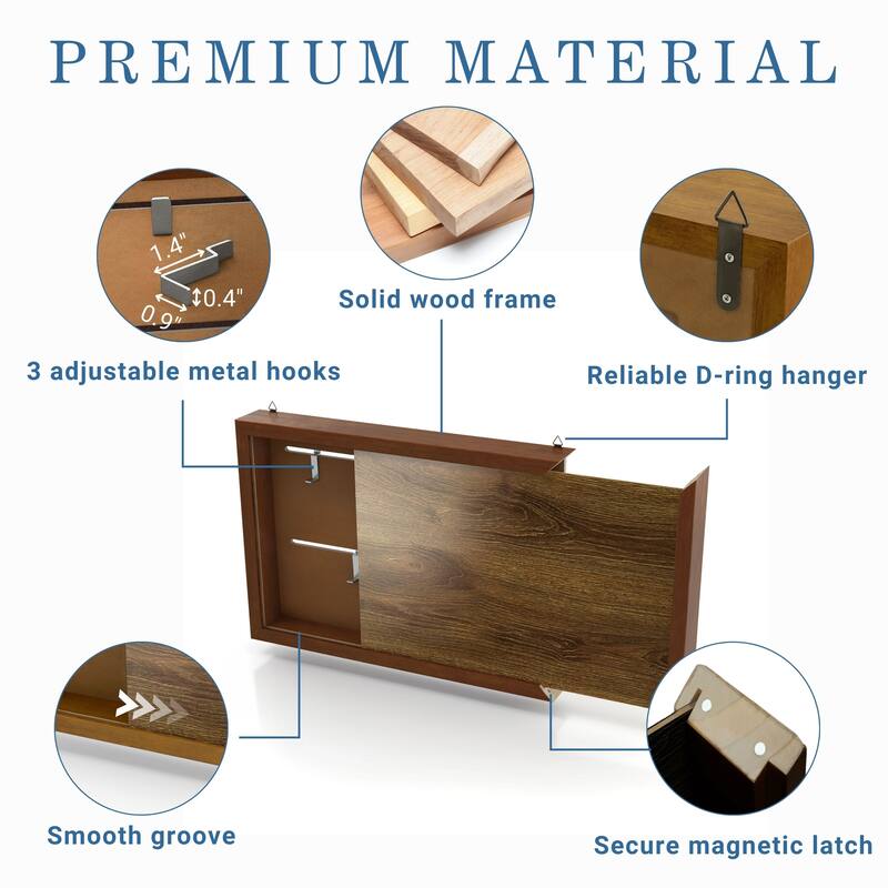 247 Shop At Home Modern 20-inch Photo Frame with Hidden Storage and Metal Hook