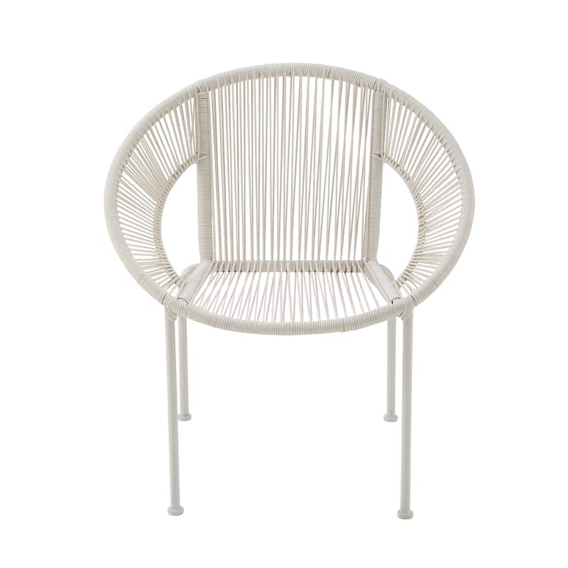 Plastic Rattan Outdoor Chair - Black or White- Roche River Decor