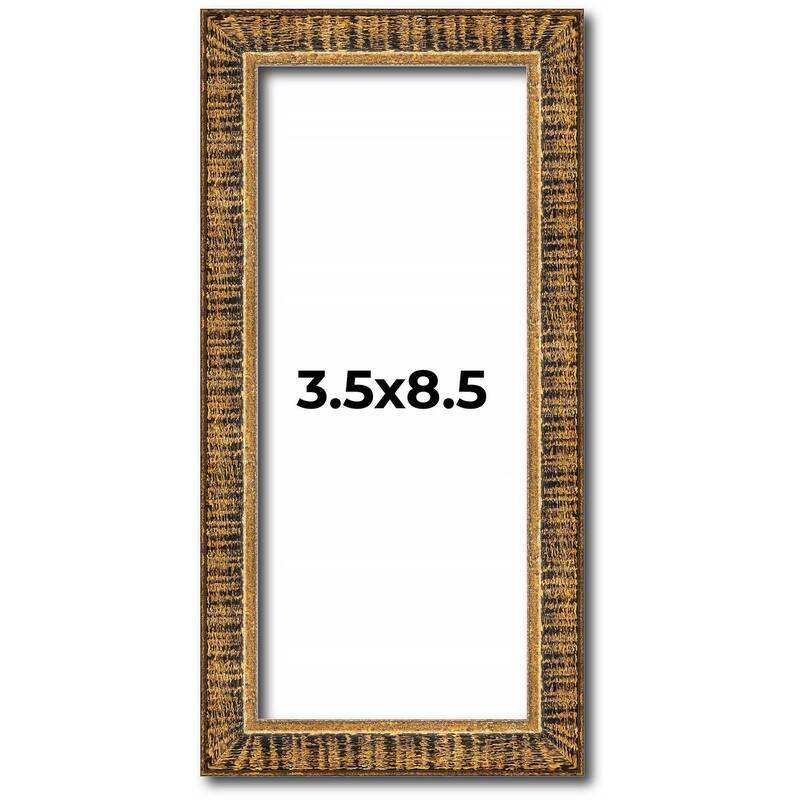 3.5x8.5 Frame Gold Solid Wood Picture Frame Includes UV Acrylic