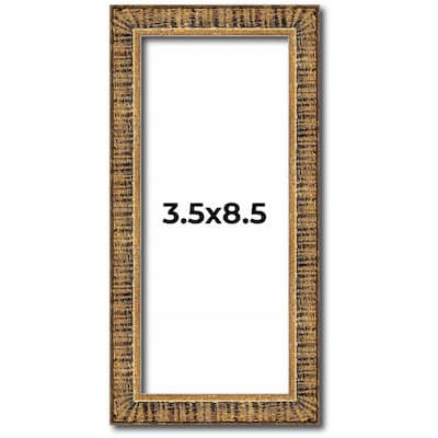 3.5x8.5 Frame Gold Solid Wood Picture Frame Includes UV Acrylic