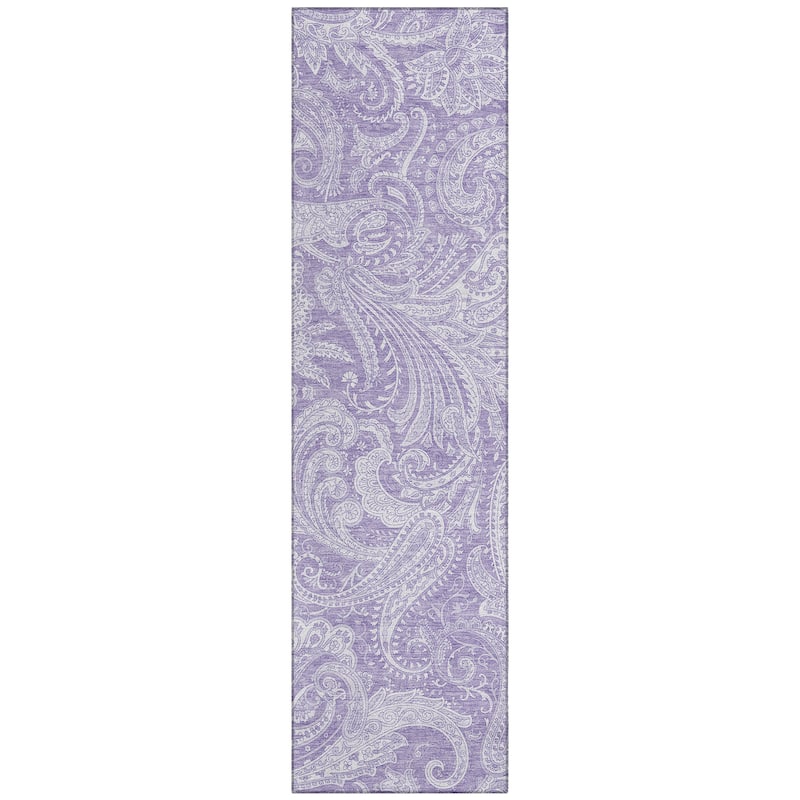 Machine Washable Indoor/ Outdoor Chantille Paisley Traditional Rug
