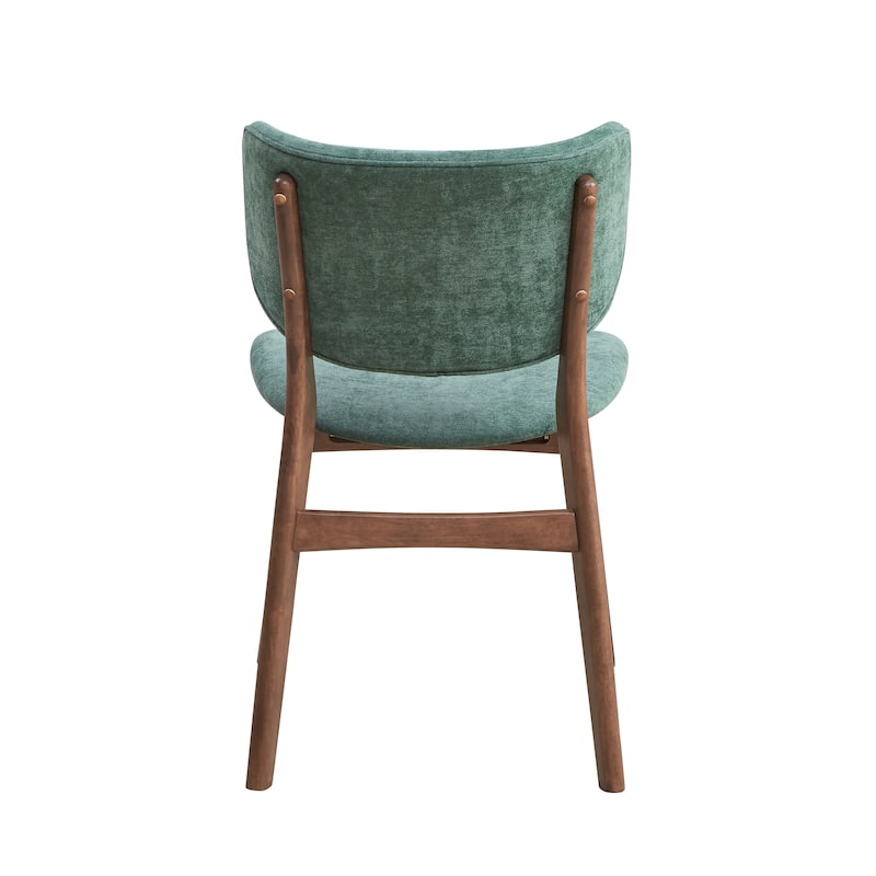 Fabric Upholstered Side Chair Set of 2 with Wood Finish Padded Seat