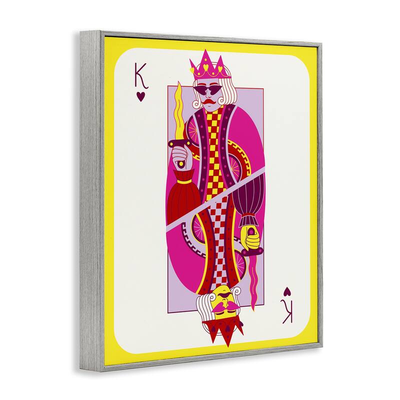 Stupell Bright Trendy King Card Framed Giclee Art Design By Grace Popp