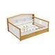 preview thumbnail 4 of 7, White+Walnut Full Size House Bed with Drawers & Bookcase Headboard