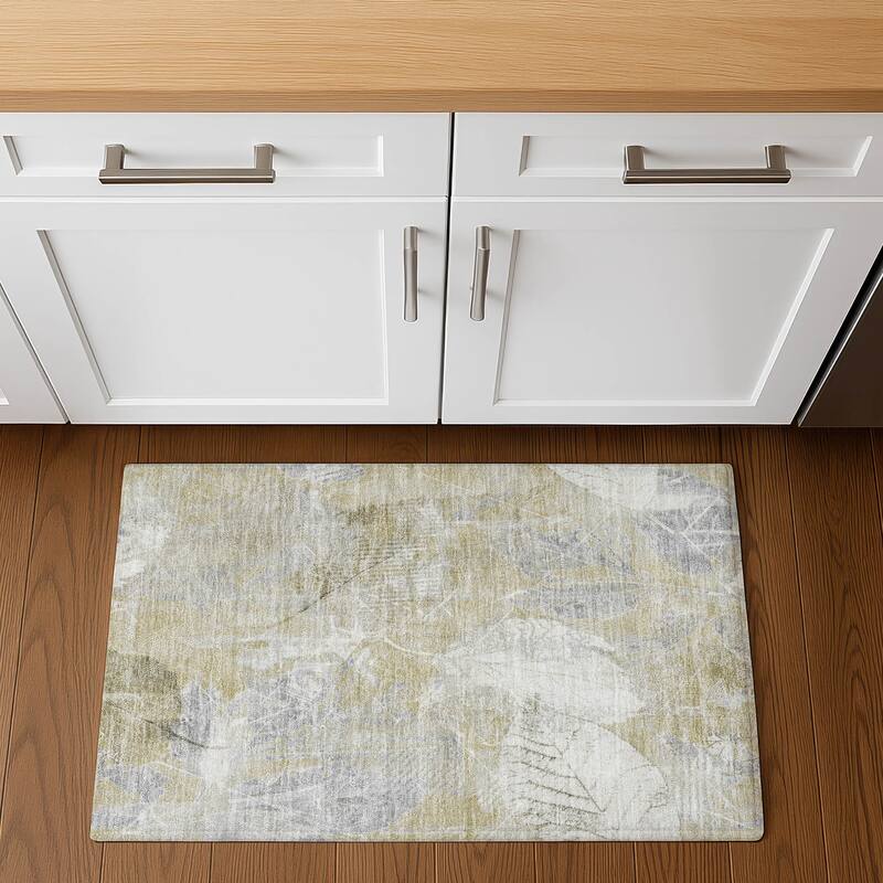 Premium Washable Super Soft Floral Imprints Mayfield Rug - Beige - 1'8" x 2'6"