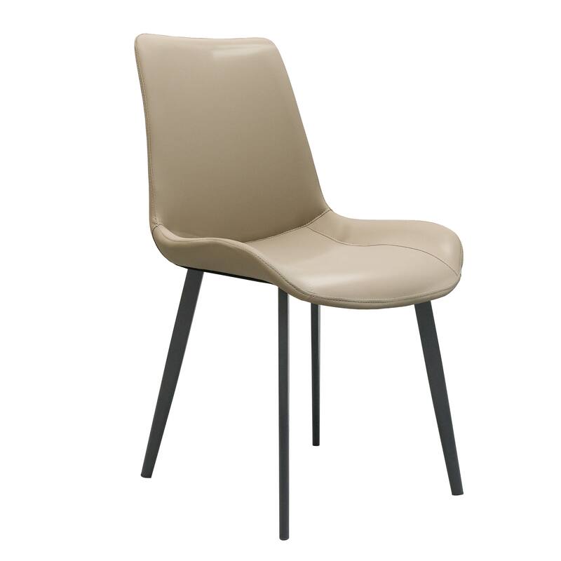 Leather Dining Chair Tan Side Chair Coffee Chair Lounge Chair Kitchen Chair Set of 4 Office Chair with Metal Legs