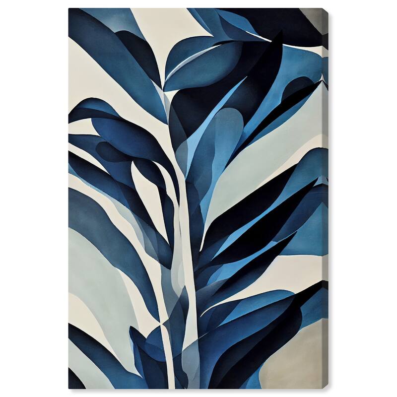 Wynwood Studio Canvas Floral and Botanical Azule Fern Blue and Tropical Wall Art Canvas Print - Blue, White