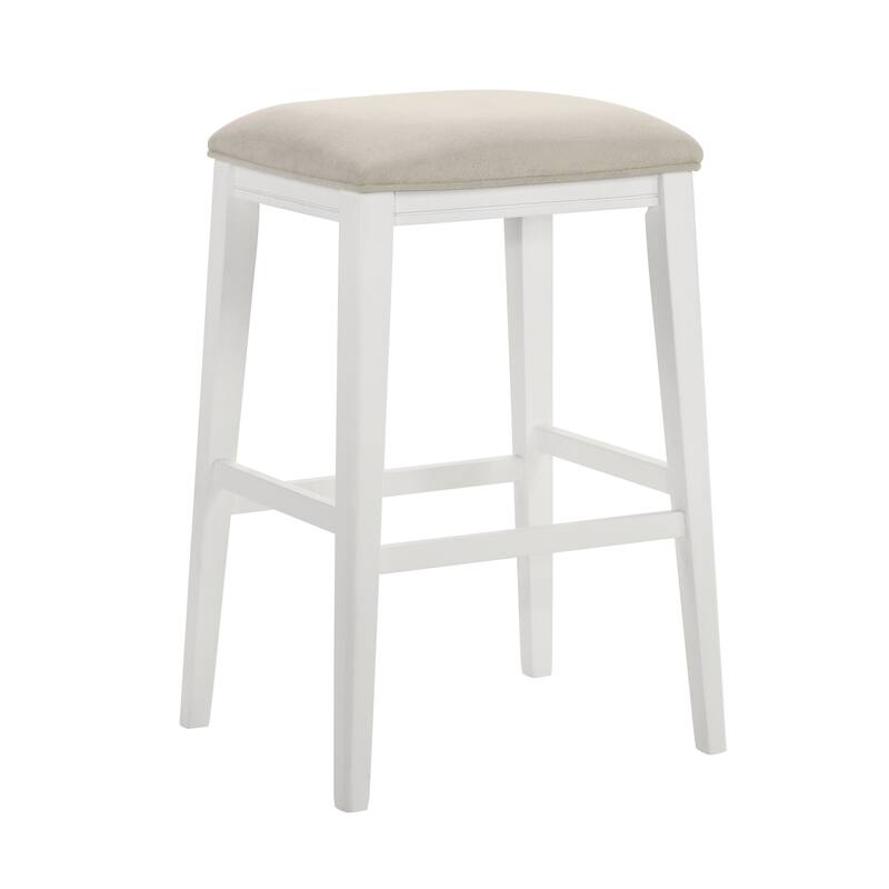 Jane Contemporary Transitional Backless Wood Counter Height Kitchen Bar Stool with Fabric Upholstered Seat