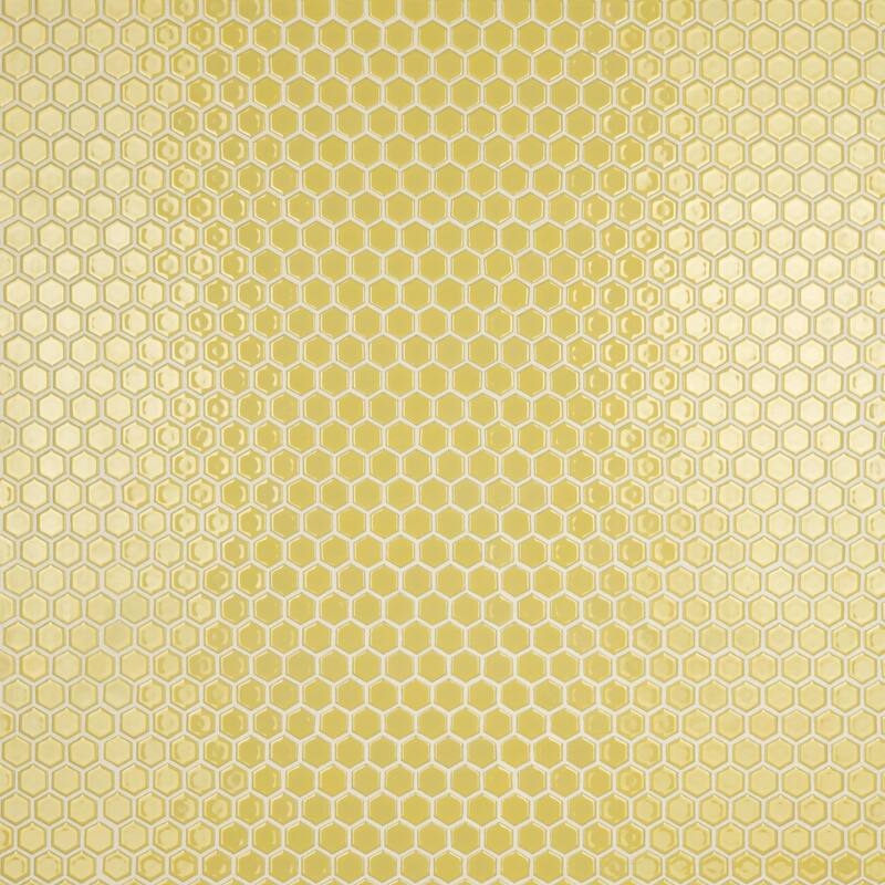 Merola Tile Hudson 1" Hex Vintage Yellow 11-7/8" x 13-1/4" Porcelain Floor and Wall Tile