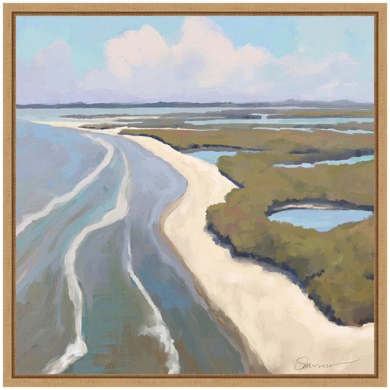 Kate and Laurel Sylvie Coastal Visions Framed Canvas by Mary Sparrow