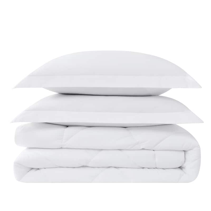 Cannon Solid Oversized Percale 3 Piece Comforter Set