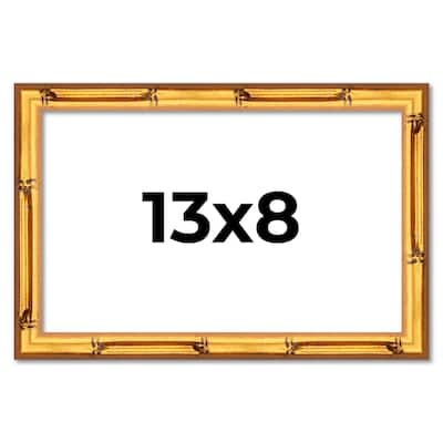 13x8 Frame Gold Bamboo Solid Wood Picture Frame | 1 Inch Moulding