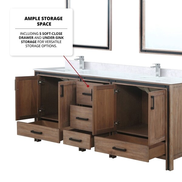 Lexora Ziva 80 inch Double Bathroom Vanity Only - Bed Bath