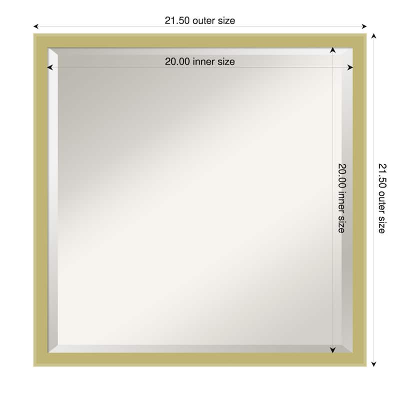 Incline Beveled Wood Framed Wall Mirror - 22 x 22 in - Incline Light Gold