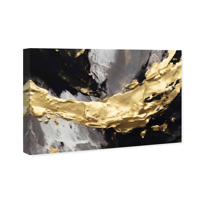 Wynwood Studio Abstract Coal Treasures Gold and Modern & Contemporary Wall Art Canvas Print