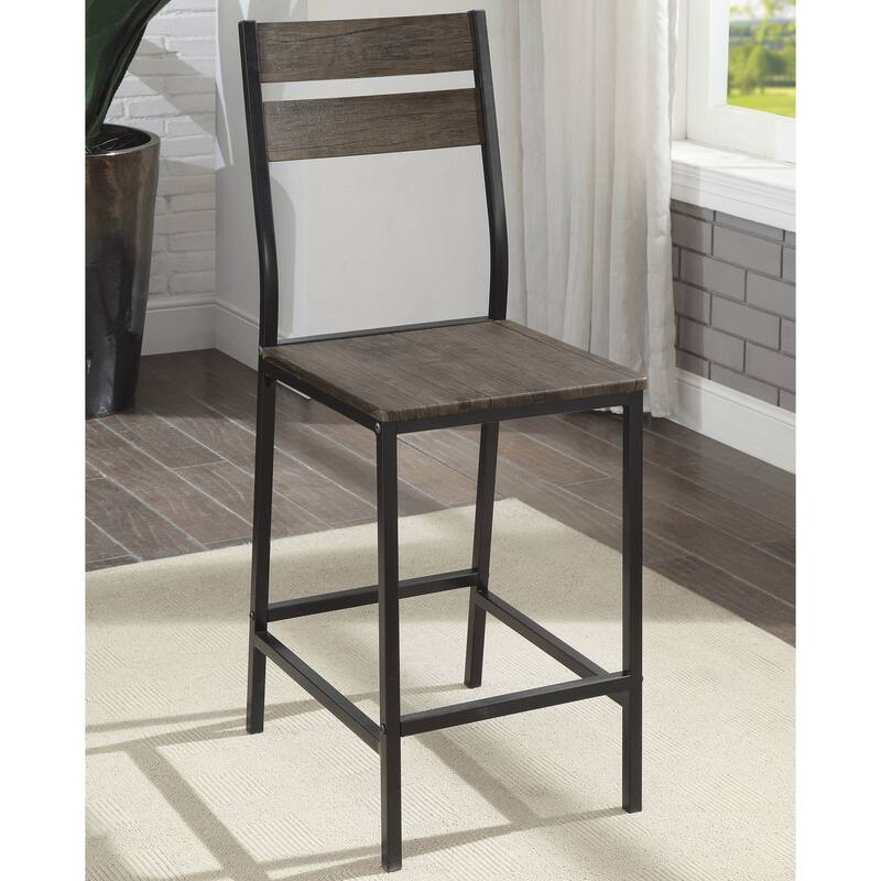 Vae Industrial Brown Metal 5-Piece Counter Height Set by Furniture of America