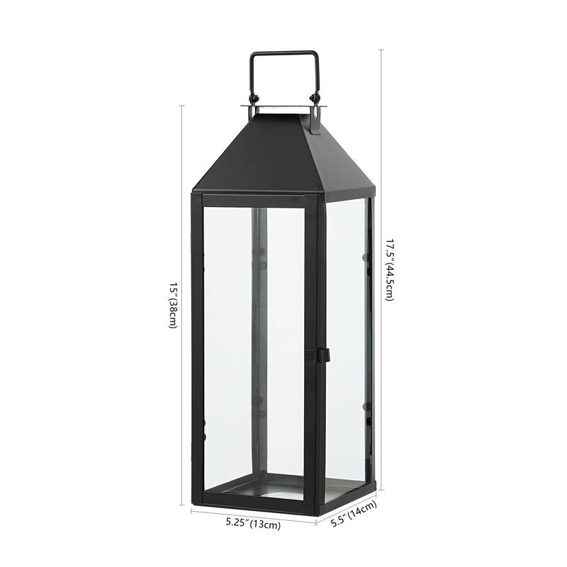 SAFAVIEH Outdoor Living Ruane Lantern (Set of 2) - 6"W x 5"D x 18"H
