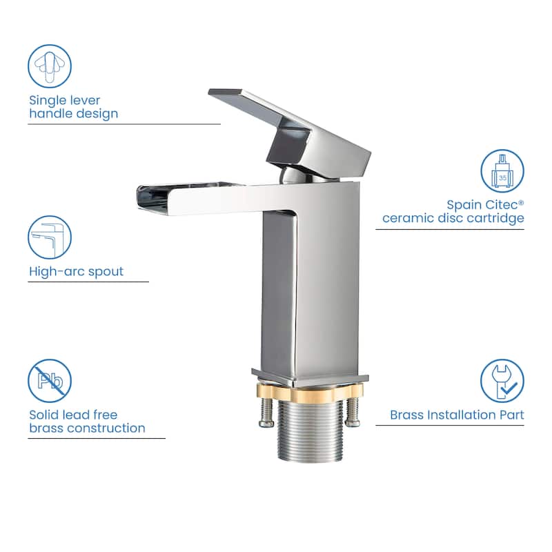 Waterfall Single Handle Bathroom Vanity Sink Faucet