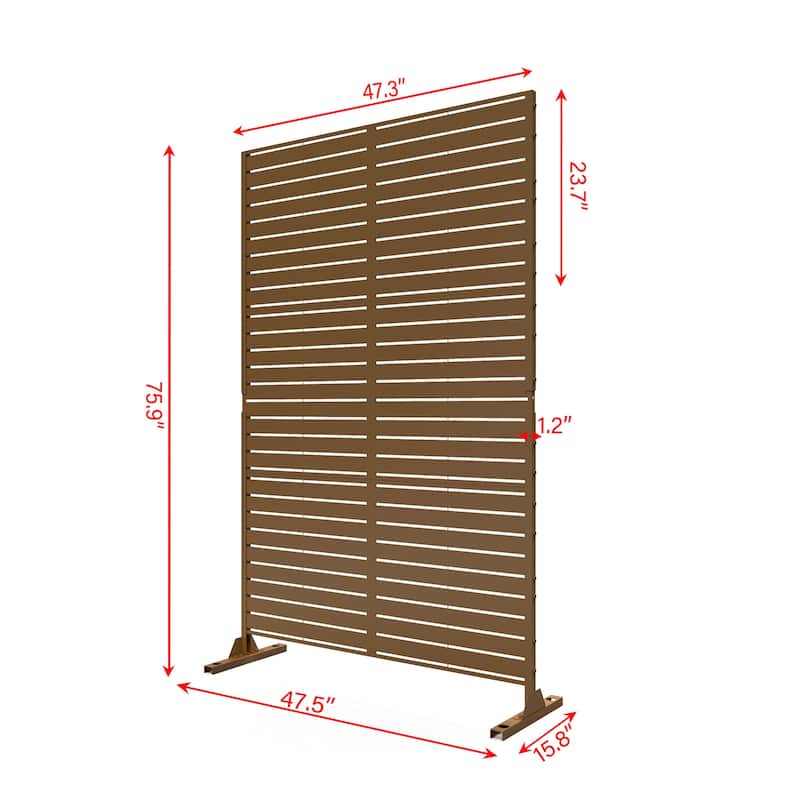 Outdoor Privacy Screen with Stand for Patio Garden Metal Fence