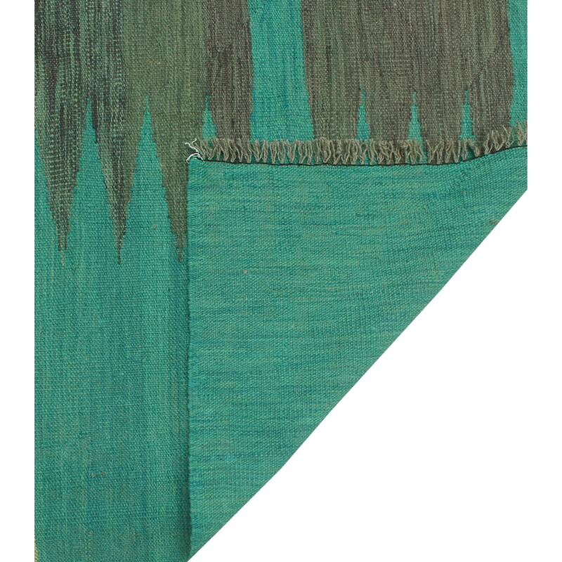 Noori Rug Winchester Kilim Rayna Turquoise/Grey Runner - 2'5" x 6'4"