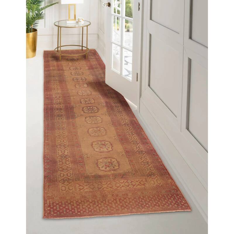 ECARPETGALLERY Hand-knotted Antalya Vintage Brown Wool Rug - 2'6 x 8'2
