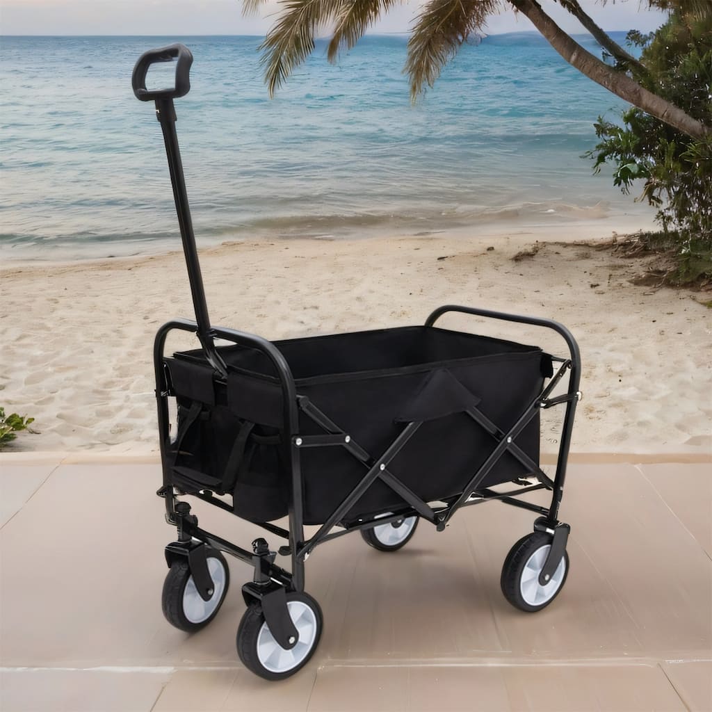 Extendable Foldable Wagon Cart, Heavy Duty 225lb, Beach & Utility Use