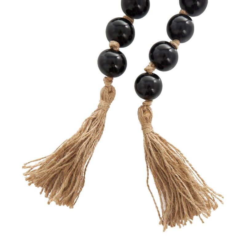 Glass Handmade Round Beaded Garland with Tassel with Knotted Brown Jute - Roche River Decor