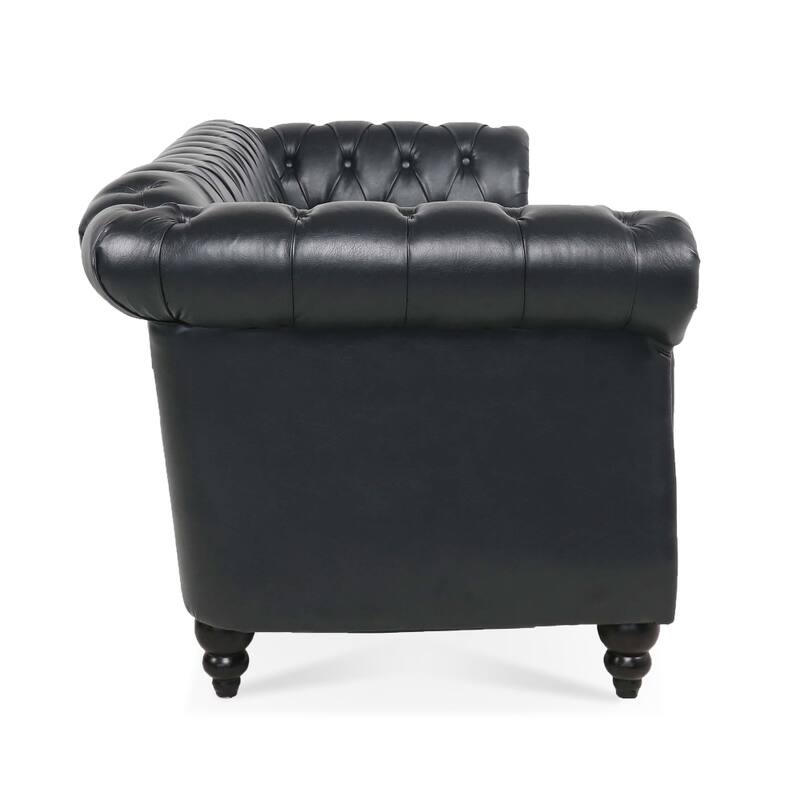 84.65" Rolled Arm Chesterfield 3 Seater Sofa