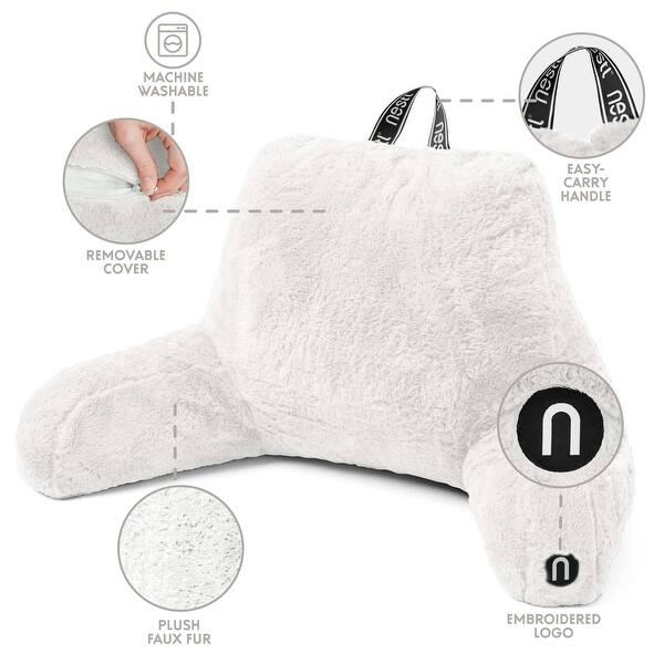 dimension image slide 0 of 25, Empyrean Furs Reading Pillows for Sitting in Bed Adult & Kids, Sit Up Back Support Pillow for Bed Rest