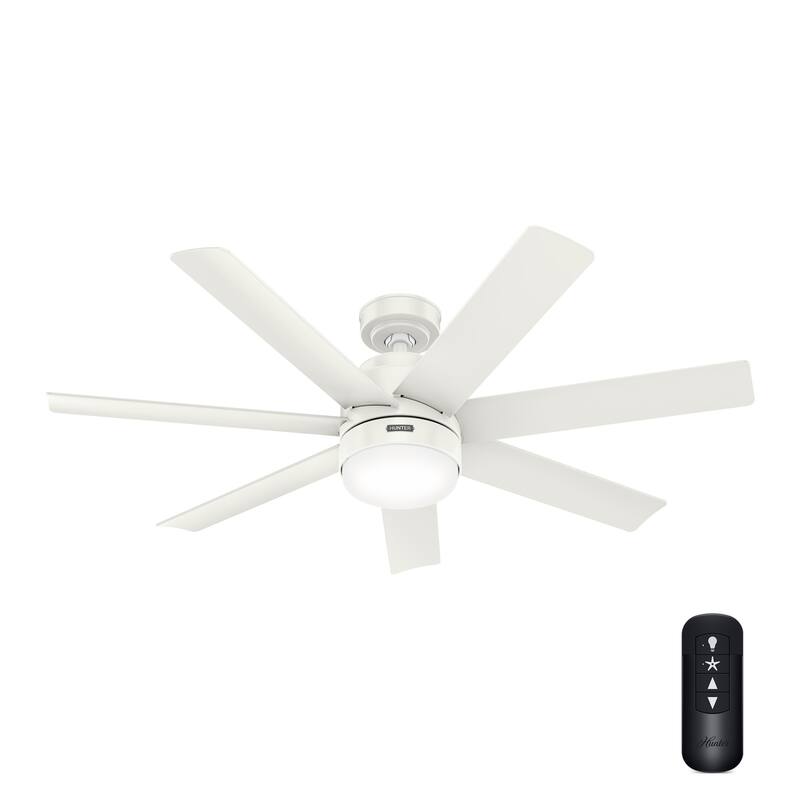 Hunter 52" Brazos Outdoor Ceiling Fan w/LED Light, Handheld Remote - Modern, Transitional, Windmill - Damp Rated - ENERGY STAR!