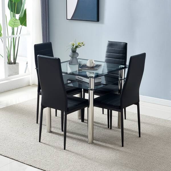 Stylish & Durable PU Leather Dining Chairs Set of 4 for Dining - 15.74"x 18.5"x 38.58" (L x W x H)