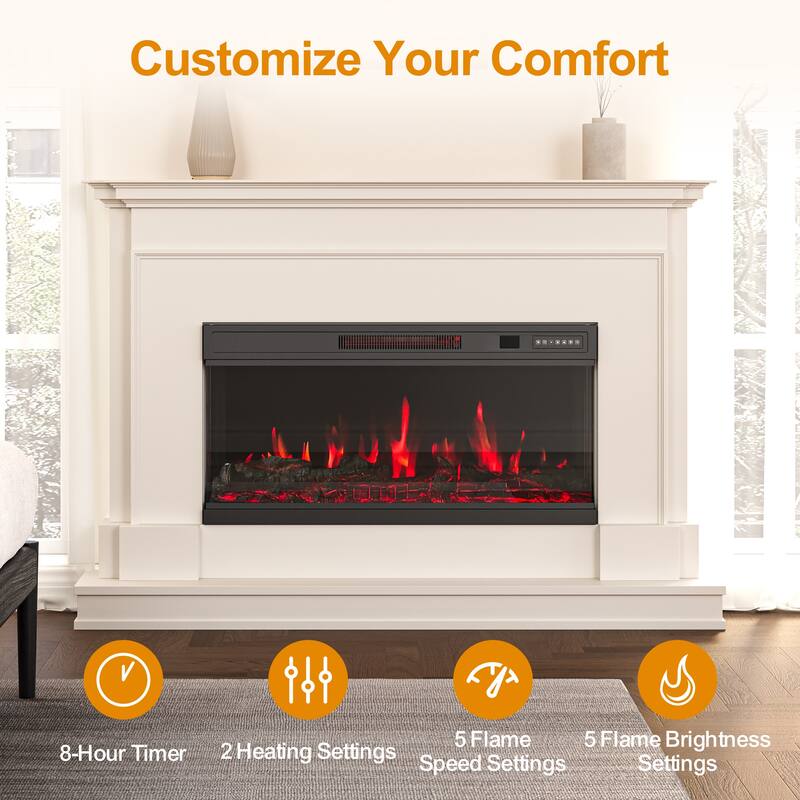 36'' Electric Fireplace with Remote Control