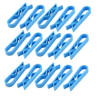 Plastic Garbage Trash Can Waste Bin Junk Bag Clips Clamp Holders 15pcs - Blue - 2.2" x 0.6" x 0.4"(L*W*T)