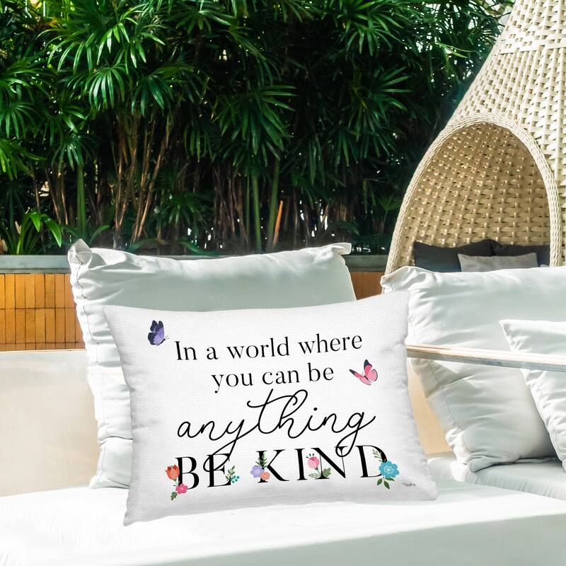 Stupell Be Anything & Kind Printed Outdoor Throw Pillow Design by Gigi Louise
