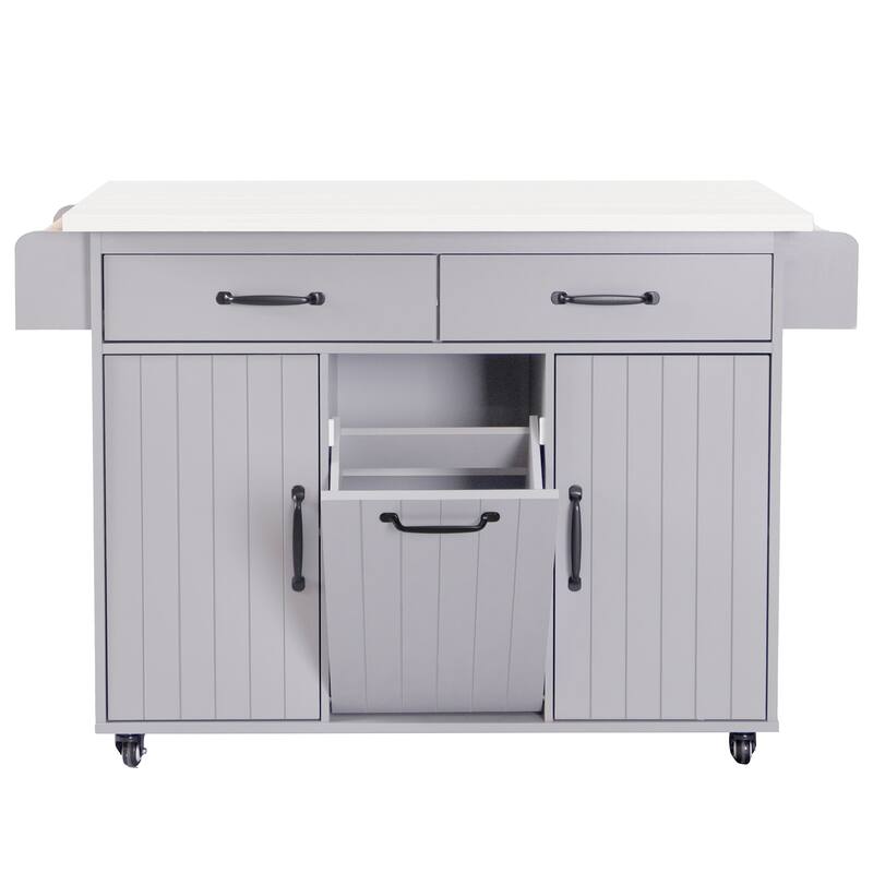 Kitchen Cart with Drop Leaf,Spice Rack,Towel Rack and Drawer