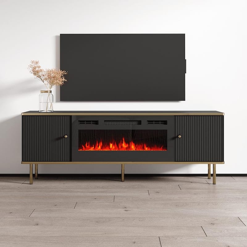 Camelia BL-EF Electric Fireplace 63" TV Stand - Black