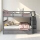 preview thumbnail 1 of 26, Full Over Full Bunk Bed with Storage Staircase and Shelves, Convertible Design, No Box Spring Needed,kid beds