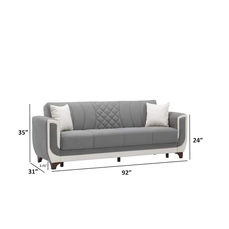 Dizza 91.7" Fabric Convertible Sleeper Sofa